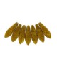 Czech Glass Daggers beads 5x16mm Lemon teracota red